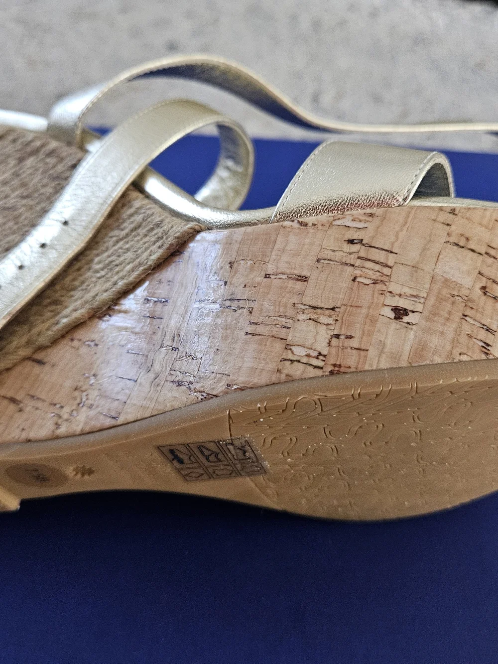 Stuart Weitzman GOLD Metallic Wedge Sandals